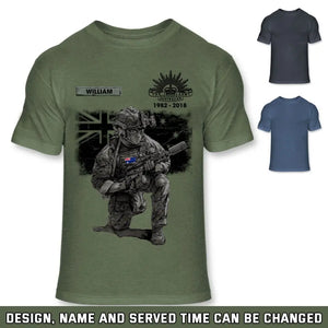 Personalized Australian Veteran Camo Custom Name & Time T-shirt Printed VQ241619