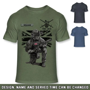 Personalized UK Veteran Camo Custom Name & Time T-shirt Printed VQ241619