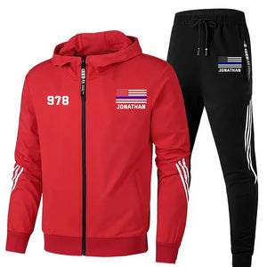 Personalized US Police Flag Custom Name, Department & ID 2D Set Tracksuit Hooded Sweatshirt & Pants Printed KVH241624