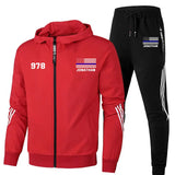 Personalized US Police Flag Custom Name, Department & ID 2D Set Tracksuit Hooded Sweatshirt & Pants Printed KVH241624