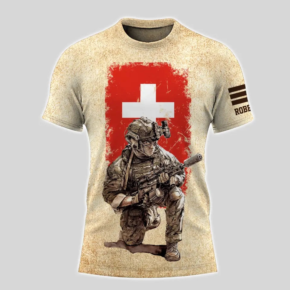 Personalized My Time In Uniform Is Over Royal Swiss Army But Being A Veteran Never Ends 3D T-shirt Printed AHVA241609
