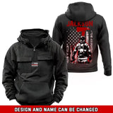 Personalized US Firefighter Flag with Name American Retro Hooded Sweatshirt Printed QTVQ241622