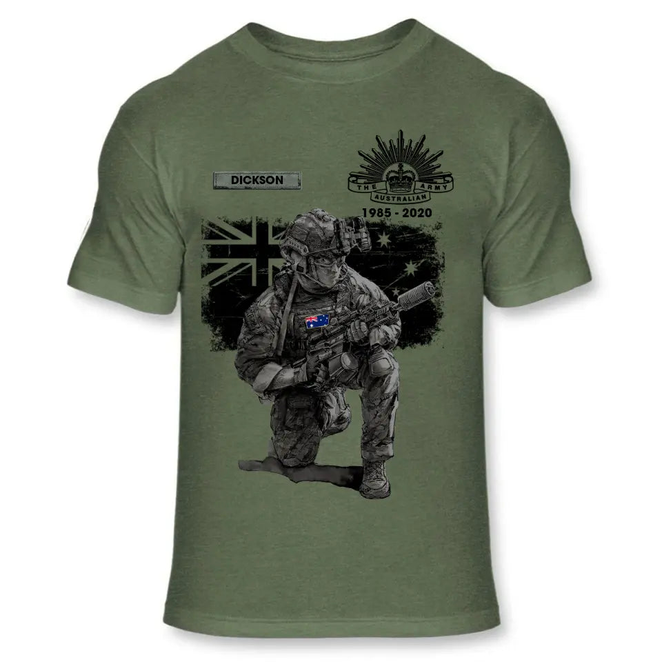 Personalized Australian Veteran Camo Custom Name & Time T-shirt Printed VQ241619