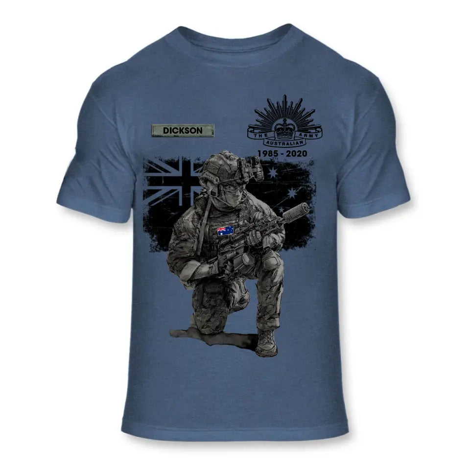 Personalized Australian Veteran Camo Custom Name & Time T-shirt Printed VQ241619