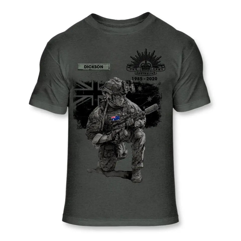Personalized Australian Veteran Camo Custom Name & Time T-shirt Printed VQ241619
