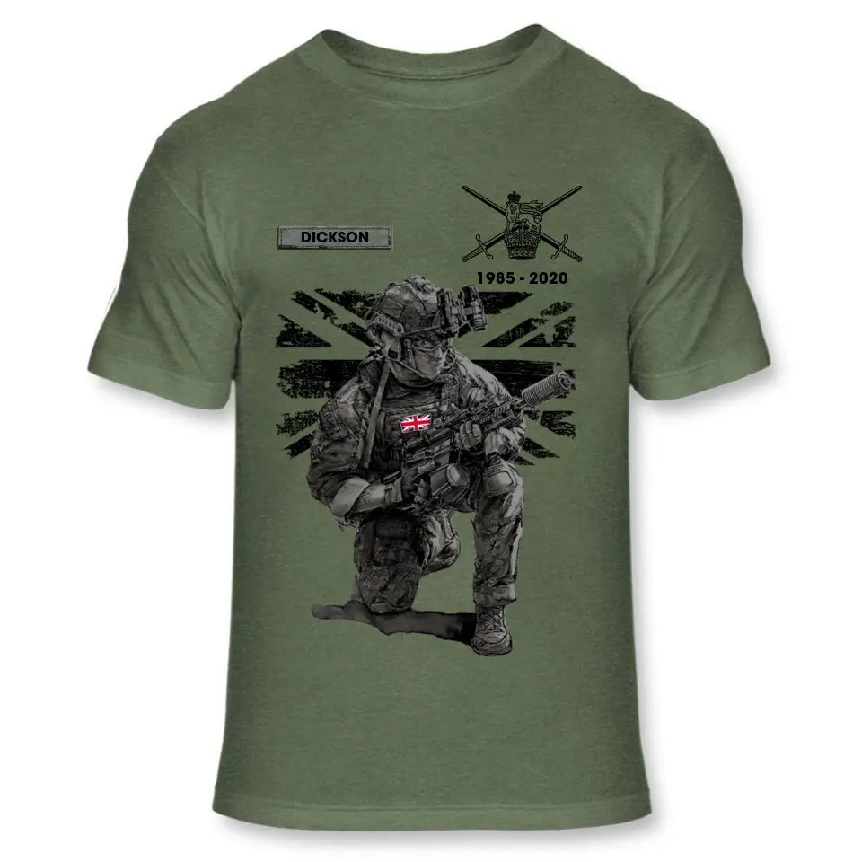 Personalized UK Veteran Camo Custom Name & Time T-shirt Printed VQ241619