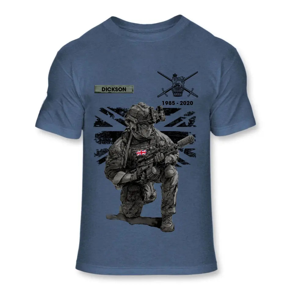 Personalized UK Veteran Camo Custom Name & Time T-shirt Printed VQ241619