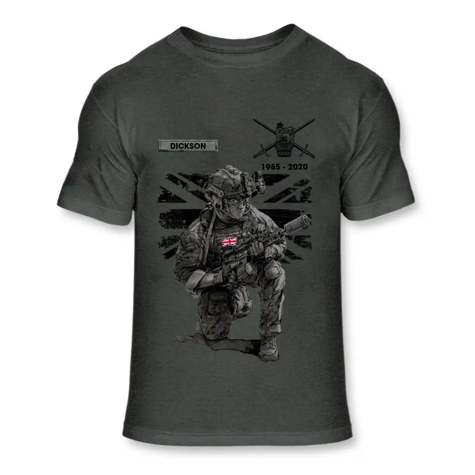 Personalized UK Veteran Camo Custom Name & Time T-shirt Printed VQ241619