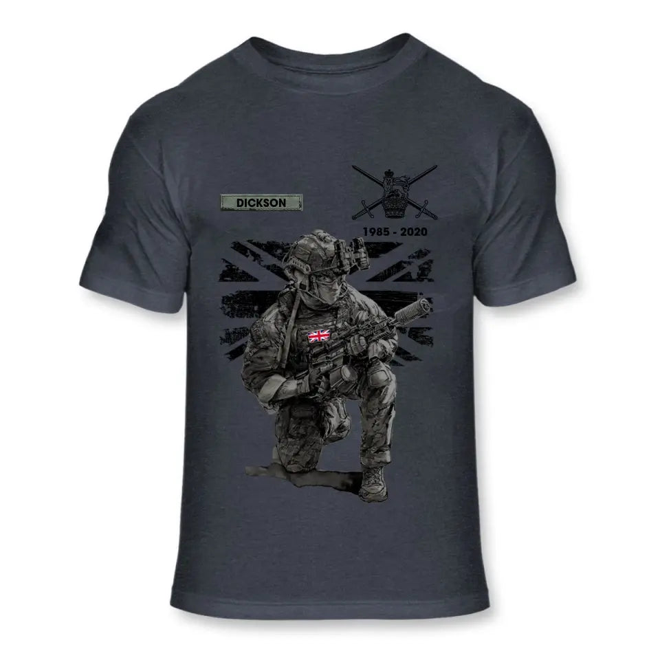 Personalized UK Veteran Camo Custom Name & Time T-shirt Printed VQ241619