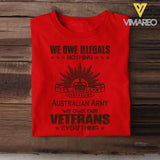 Personalized We Owe Illegals Nothing We Owe Our Veterans Everything Australian Army Veteran T-shirt Printed AHVA241625