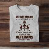 Personalized We Owe Illegals Nothing We Owe Our Veterans Everything Canadian Army Veteran T-shirt Printed AHVA241625