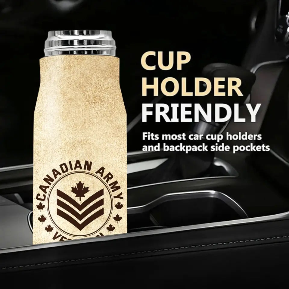 Personalized Canadian Veteran Logo Custom Name & Time Bullet Tumbler Printed AHVQ241628