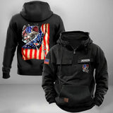 Personalized US Flag Fishing American Retro Hooded Sweatshirt Printed LVA241631