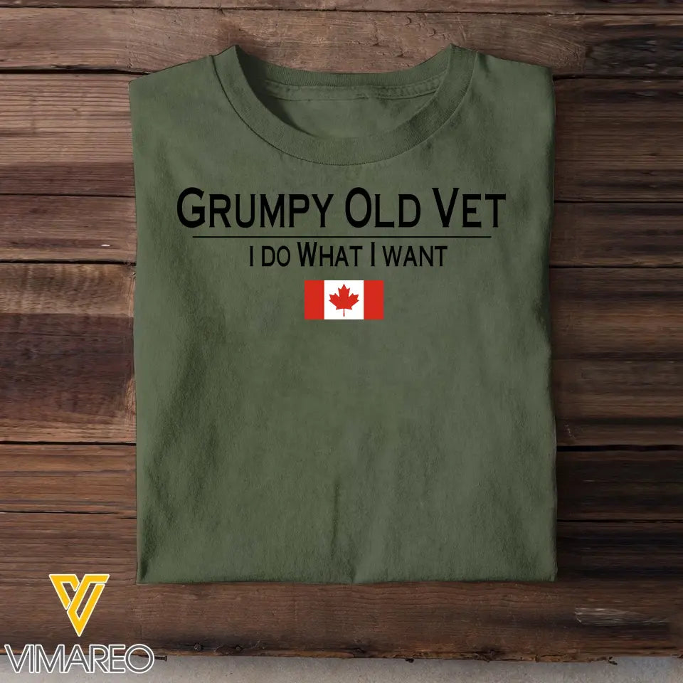 Personalized Grumpy Old Vet I Do What I Want Canadian Veteran T-shirt Printed QTHN241633