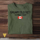 Personalized Grumpy Old Vet I Do What I Want Canadian Veteran T-shirt Printed QTHN241633