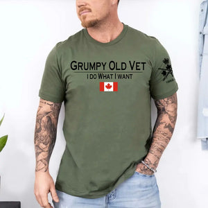Personalized Grumpy Old Vet I Do What I Want Canadian Veteran T-shirt Printed QTHN241633