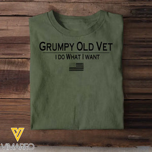Personalized Grumpy Old Vet I Do What I Want US Veteran T-shirt Printed QTHN241633