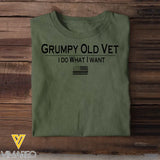 Personalized Grumpy Old Vet I Do What I Want US Veteran T-shirt Printed QTHN241633