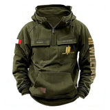 Personalized French Veteran Rank Gold & Logo American Retro Hooded Sweatshirt Printed KVH241636