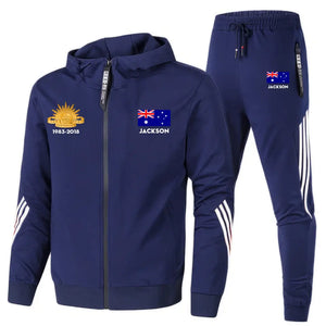 Personalized Australian Veteran Branch Logo & Name 2D Set Tracksuit Hooded Sweatshirt & Pants Printed VQ241638