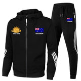 Personalized Australian Veteran Branch Logo & Name 2D Set Tracksuit Hooded Sweatshirt & Pants Printed VQ241638