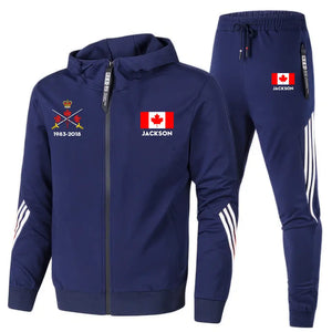 Personalized Canadian Veteran Branch Logo & Name 2D Set Tracksuit Hooded Sweatshirt & Pants Printed VQ241638