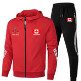 Personalized Canadian Veteran Branch Logo & Name 2D Set Tracksuit Hooded Sweatshirt & Pants Printed VQ241638