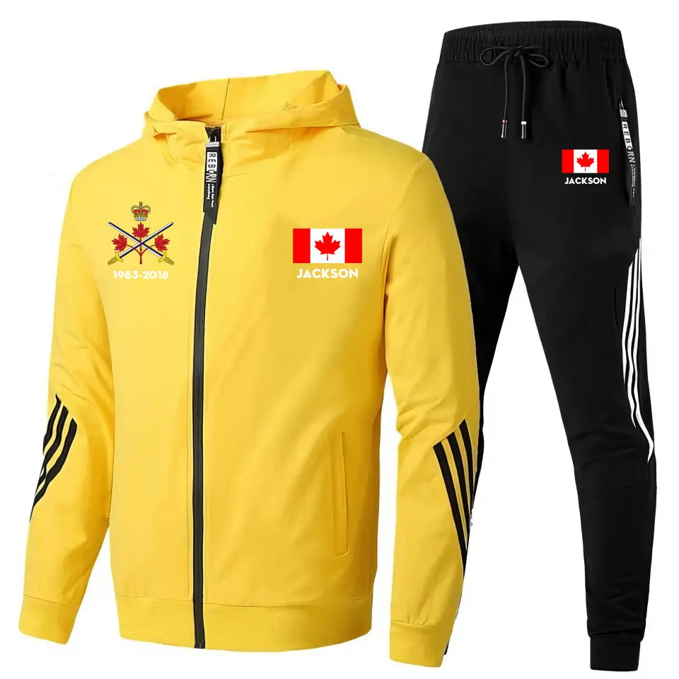 Personalized Canadian Veteran Branch Logo & Name 2D Set Tracksuit Hooded Sweatshirt & Pants Printed VQ241638