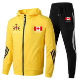 Personalized Canadian Veteran Branch Logo & Name 2D Set Tracksuit Hooded Sweatshirt & Pants Printed VQ241638