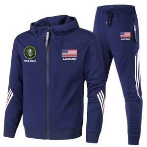 Personalized US Veteran Branch Logo & Name 2D Set Tracksuit Hooded Sweatshirt & Pants Printed VQ241638