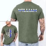 Personalized Skull US Police Flag T-shirt Printed QTKH241649