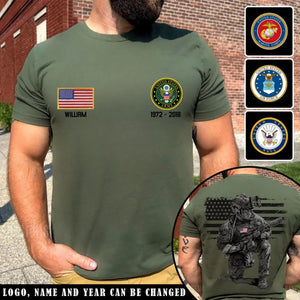 Personalized US Veteran Branch Logo Custom Name T-shirt Printed VQ241642