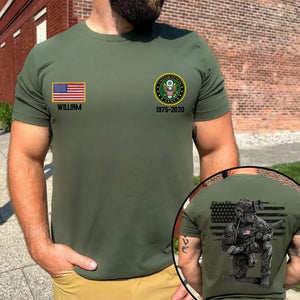 Personalized US Veteran Branch Logo Custom Name T-shirt Printed VQ241642