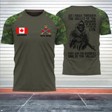 Personalized As I Walk Through The Valley Of The Shadow Of Death I Fear No Evil For I Am The Baddest One In The Valley Canadian Veteran 3D T-shirt Printed KVH241646