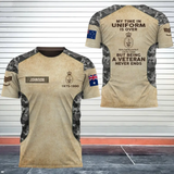 Personalized My Time In Uniform Is Over But Being A Veteran Never Ends Australian Veteran 3D T-shirt Printed AHVA241655
