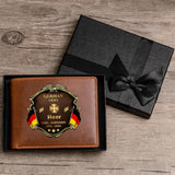 Personalized German Army Veteran Rank Gold Custom Name & Time Leather Wallet AHHN241660