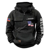Personalized US State Flag Welder Working American Retro Hooded Sweatshirt Printed KVH241665