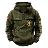 Personalized Swiss Army Veteran Rank Gold & Logo American Retro Hooded Sweatshirt Printed KVH241669