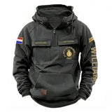 Personalized Netherlands Army Veteran Rank Gold & Logo American Retro Hooded Sweatshirt Printed KVH241669