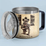 Personalized Canadian Army Veteran Logo & Rank, Name Coffee Cup 3D 12oz Printed AHVA241664