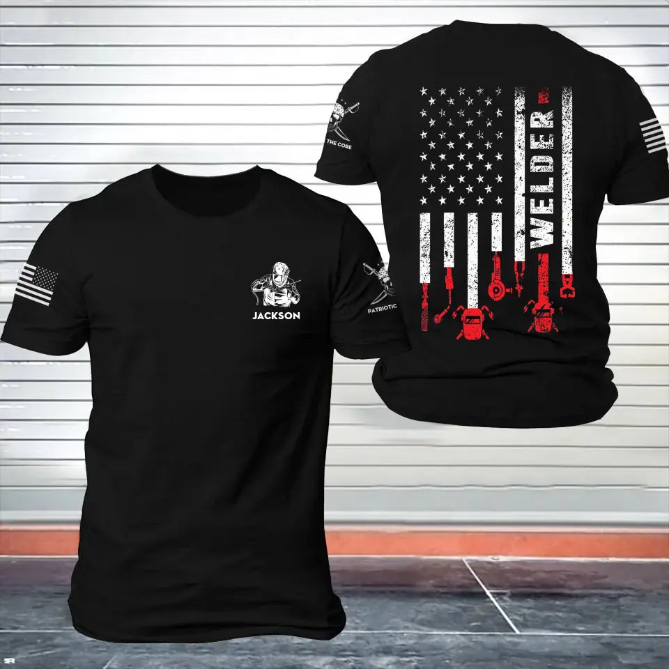 Personalized Patriotic The Core US Welder US Flag T-shirt Printed KH241681