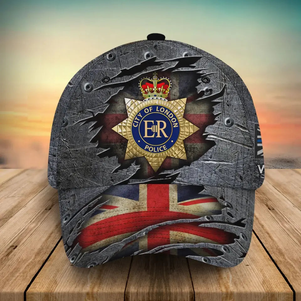 Personalized UK Police Branch Logo & Name Cap 3D Printed QTVA241684