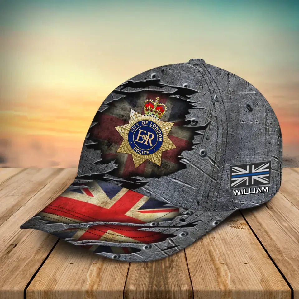Personalized UK Police Branch Logo & Name Cap 3D Printed QTVA241684