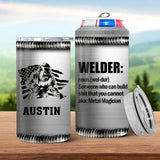 Personalized US Welder Working US Flag Can Cooler 16oz Printed VQ241685