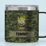 Personalized Canadian Army Veteran Rank Camo & Name Coffee Cup 3D Printed AHVA241694