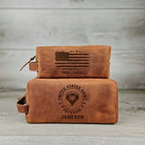 Personalized US Veteran US Flag Custom Name & Time Retro Toiletry Bag Printed AHHN241714
