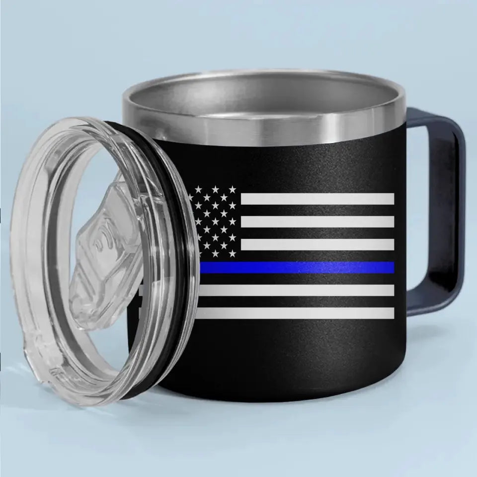 Personalized US Police Badge US Flag Bule Line Laser Handle Cup Printed KVH241735