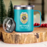 Personalized US Police Badge US Flag Bule Line Laser Handle Cup Printed KVH241735