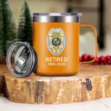 Personalized US Police Badge US Flag Bule Line Laser Handle Cup Printed KVH241735