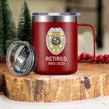 Personalized US Police Badge US Flag Bule Line Laser Handle Cup Printed KVH241735